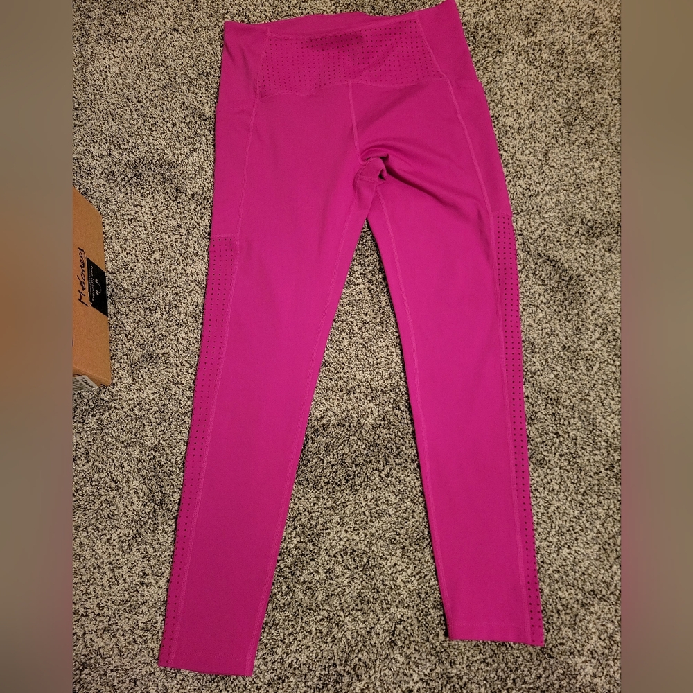 Zella Womens Fuchsia Pink Leggings With Pockets